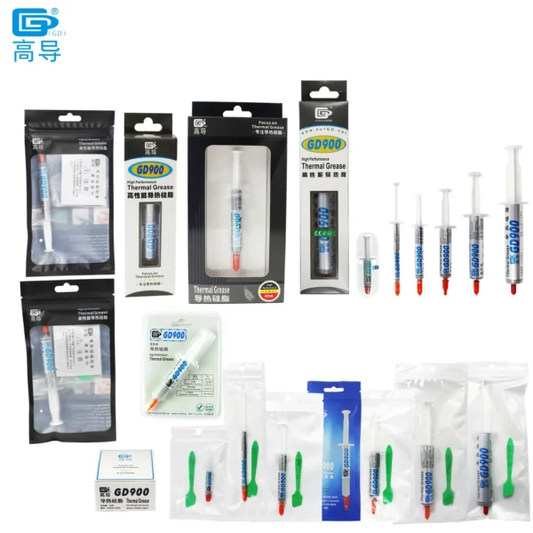 Peso neto 1/3/7/15/30 gramos gris GD900 pasta de grasa conductora térmica compuesto de disipador de calor de yeso para CPU LED SSY BAS BR BX CB