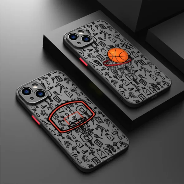 Funda de teléfono de arte de baloncesto para Apple iPhone 11 13 15 12 14 Pro Max 7 XR X XS 13 12 Mini 14 Plus 8 SE 2022 cubierta mate